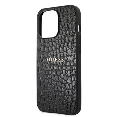 Guess Croco Stamp Lines - iPhone 13 Pro Max tok (fekete)