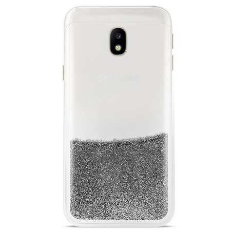 PURO Sand Cover - Samsung Galaxy J3 (2017) Case (liquid & glitters Silver)