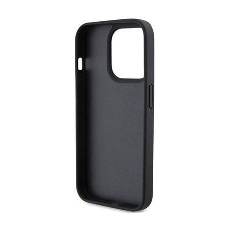 Guess Leather 4G Stamped - Étui pour iPhone 15 Pro Max (noir)