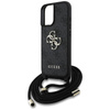 Guess 4G Big Logo Cord Strap Crossbody - Pouzdro pro iPhone 16 (černý)