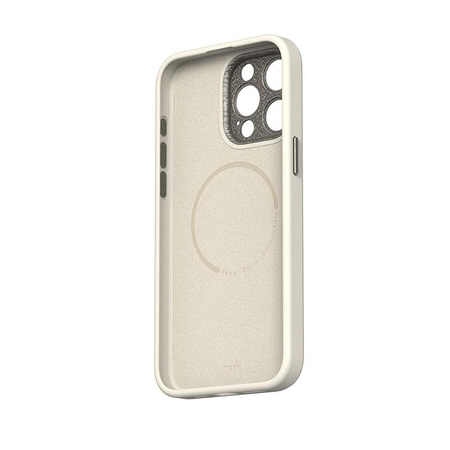 Moshi Napa MagSafe - Ledertasche für iPhone 15 Pro Max (Eggnog White)