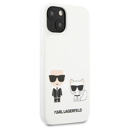 Karl Lagerfeld Silikonové pouzdro Karl & Choupette - iPhone 13 (bílé)