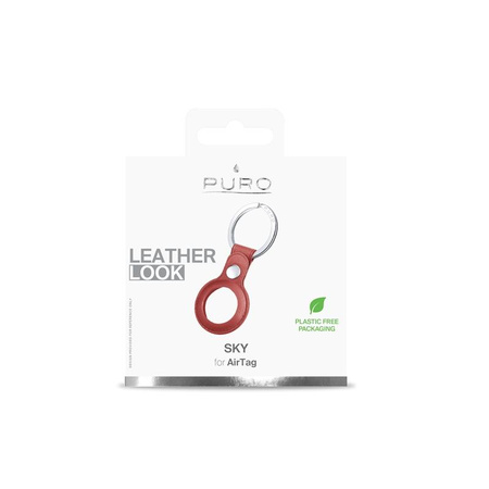 Puro SKY Case - Porte-clés Apple AirTag en cuir écologique (rouge)