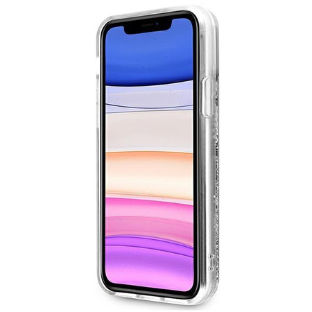 Pouzdro Guess Liquid Glitter 4G Big Logo - iPhone 11 (stříbrné)