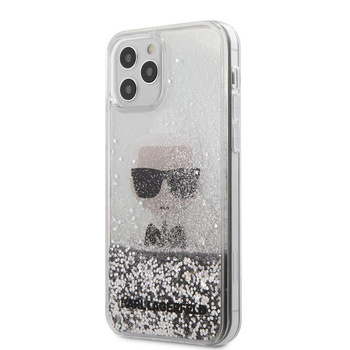 Karl Lagerfeld Liquid Glitter Ikonik - iPhone 12 / iPhone 12 Pro Case (silver)
