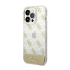 Guess 4G Stripe Script Logo Electroplated Pattern - iPhone 14 Pro Case (Gold)