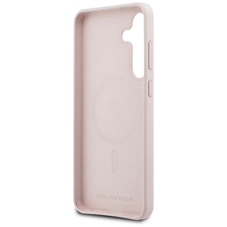 Karl Lagerfeld Silicone Karl & Choupette Heads MagSafe – Case Samsung Galaxy S25 FE (pink)