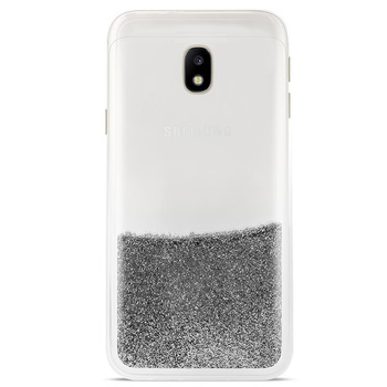 PURO Sand Cover - Samsung Galaxy J3 (2017) Case (liquid & glitters Silver)