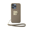 DKNY Wrist Strap Stock Logo - Case for iPhone 15 Pro (Beige)