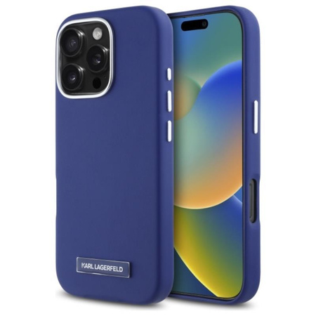 Karl Lagerfeld FW Metal Plate MagSafe - Case for iPhone 16 Pro Max (blue)