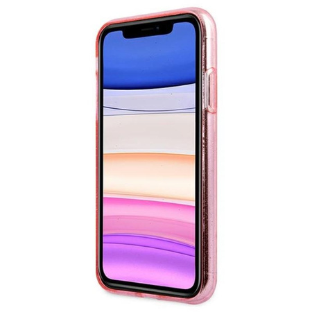 Guess Glitter 4G Big Logo - iPhone 11 Tasche (rosa)