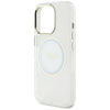 Guess IML Metallfarbener Kreis Klassisches Logo MagSafe - Gehäuse für iPhone 16 Pro Max (weiß)