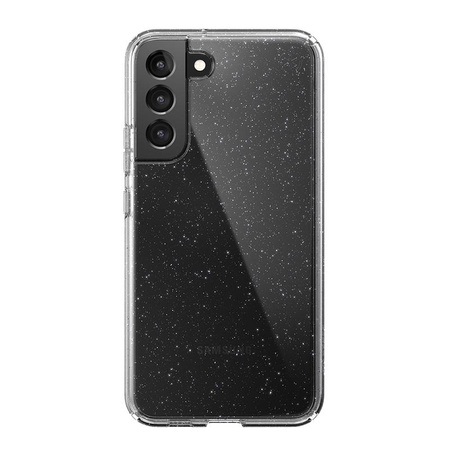 Speck Presidio Perfect-Clear mit Glitter - Samsung Galaxy S22+ Gehäuse mit MICROBAN antimikrobieller Beschichtung (Klar/Platin Glitter)