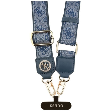 Guess Universal Crossbody Strap 4G Tether Patch Strass Metal Logo - Universal Phone Strap / Lanyard (Blue)