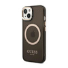 Guess Gold Outline Translucent MagSafe - pouzdro pro iPhone 14 (černé)