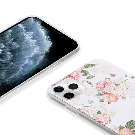 ETUI KWIATY DO IPHONE 11 PRO, Crong Wielokolorowe, Eleganckie, Kwiatowe