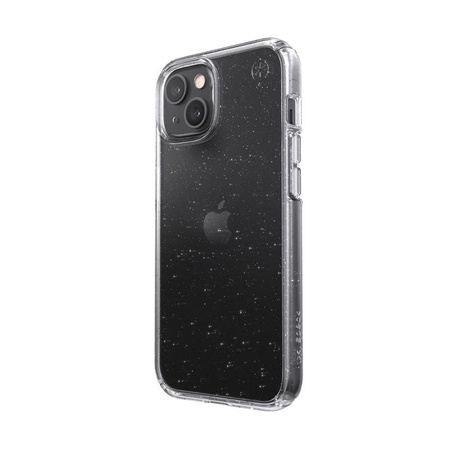 Speck Presidio Perfect-Clear mit Glitter - iPhone 13 Hülle mit MICROBAN-Beschichtung (Klar/Platin-Glitter)