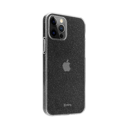 Crong Glitter Case - Coque pour iPhone 12 Pro Max (Transparent/Argent)