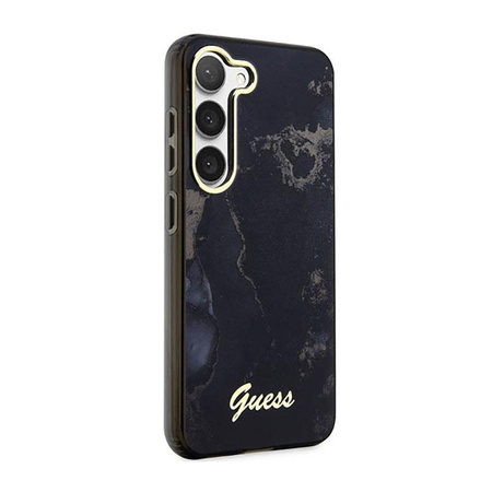 Guess Golden Marble Collection - Case for Samsung Galaxy S23+ (Black)