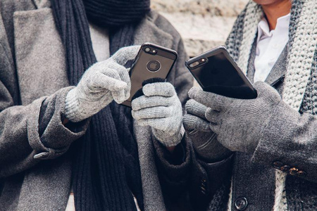 Gants pour écran tactile Moshi Digits - Gants pour écran tactile de smartphone (S) (Gris clair)