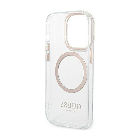 Guess Metal Outline MagSafe - Hülle für iPhone 14 Pro Max (Klar)