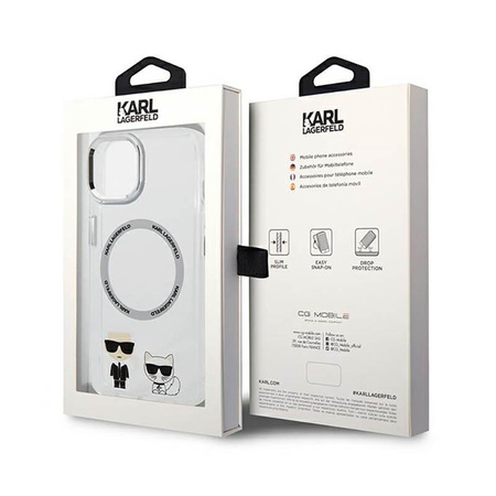 Karl Lagerfeld Karl & Choupette Alumínium MagSafe - iPhone 14 tok (átlátszó)