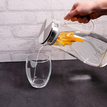 Alpina - Carafe avec poignée en verre borosilicate 1,4 l