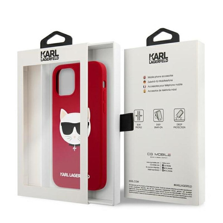 Karl Lagerfeld Choupette Head Silicone - iPhone 12 Pro Max Case (red)