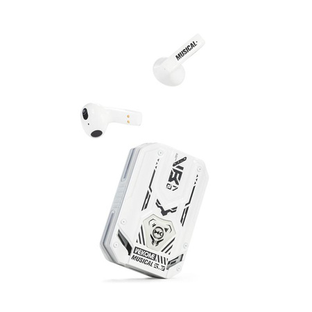 WEKOME VB07 Mecha sorozat - Bluetooth V5.3 TWS vezeték nélküli fejhallgató töltőtokkal (fehér)