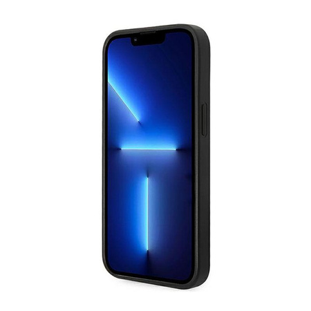 Guess Saffiano Metal Logo Stripes - iPhone 14 Plus Case (black)