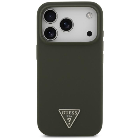 Guess Silicone Triangle Logo MagSafe - Case iPhone 17 Pro (khaki)