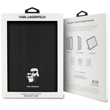 Karl Lagerfeld Buchhülle Saffiano Magnetic Karl & Choupette - iPad Air 11" Tasche M3 (2025) / iPad Air 11" M2 (2024) (schwarz)