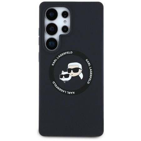 Karl Lagerfeld Silicone Double Heads And Circle MagSafe - Pouzdro pro Samsung Galaxy S25 Ultra (Černé)