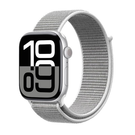 Crong Nylon - Sportszíj Apple Watch 44/45/46/49 mm-hez (Ezüstszürke)