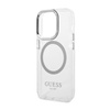 Guess Metal Outline MagSafe - iPhone 14 Pro tok (átlátszó / ezüst)