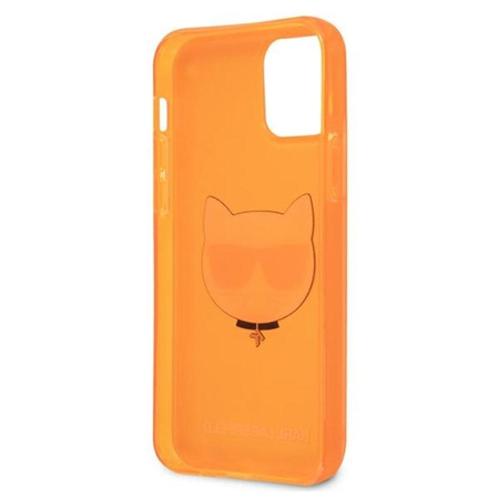 Karl Lagerfeld Choupette Head - pouzdro pro iPhone 12 Pro Max (fluo oranžová)