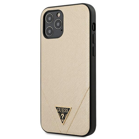 Guess Saffiano V - iPhone 12 Pro Max Tasche (Gold)