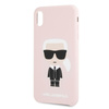 Karl Lagerfeld Silicone Iconic - pouzdro pro iPhone Xs Max (světle růžové)