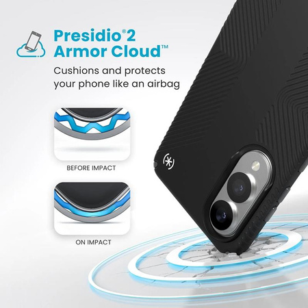 Speck Presidio2 Grip Magnet - Samsung Galaxy S25 Edge MagSafe tok (fekete/lemezszürke/fehér)