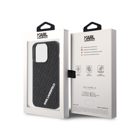 Karl Lagerfeld 3D Rubber Multi Logo - pouzdro pro iPhone 15 Pro (černé)