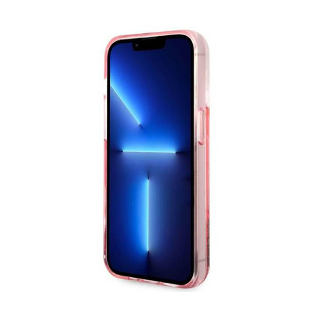 Karl Lagerfeld Liquid Glitter Big Logo Case - Hülle für iPhone 14 Pro (Rosa)