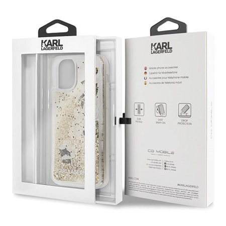 Karl Lagerfeld Glitter Liquid Floatting Charms - Coque pour iPhone 11 (Gold Floatting Charms)