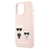 Karl Lagerfeld Silicone Karl & Choupette - pouzdro pro iPhone 13 Pro (růžové)
