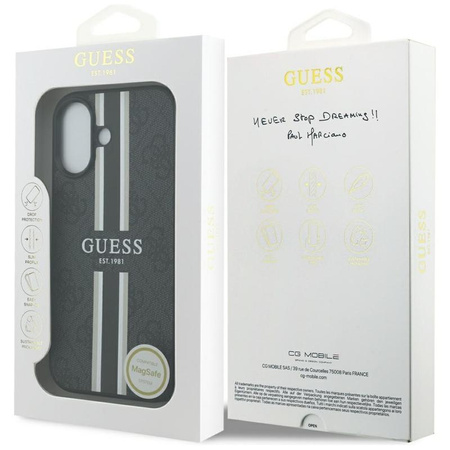 Guess 4G Printed Stripes MagSafe - Hülle iPhone 17 (schwarz)