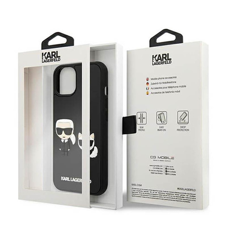 Karl Lagerfeld Ikonik 3D Karl & Choupette - Etui iPhone 13 (czarny)