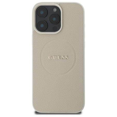 Guess Grained Ring MagSafe - iPhone 16 Pro Max Case (beige)