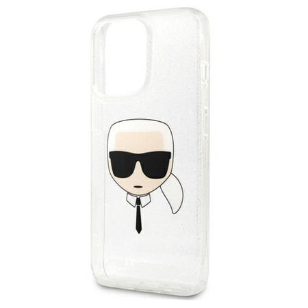 Karl Lagerfeld Karl's Head Glitter - iPhone 13 Pro Max Case (silver)