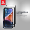 Crong Anti-Bacterial 3D Armour Glass - 9H voll Bildschirm gehärtetes Glas für iPhone 14 Pro + Installationsrahmen