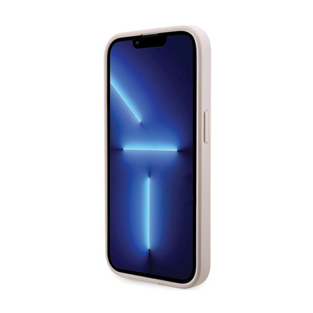 Guess 4G Étui MagSafe à rayures imprimées - iPhone 15 Pro Max (rose)