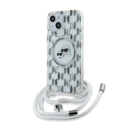 Karl Lagerfeld IML Crossbody Monogram Karl & Choupette Head MagSafe Case - iPhone 15 / 14 / 13 Case (Transparent)